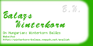 balazs winterkorn business card